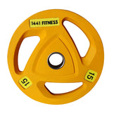 5 KG - 1441 Fitness Tri Grip Color PU Olympic Plates 2.5 Kg to 20 Kg - 1 Year Warranty