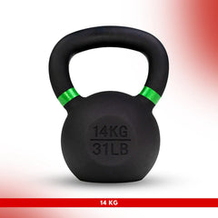 14 KG - Level Fitness Powder Coated Cast Iron KettleBell - (KG)