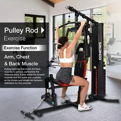 Sparnod Fitness SHG-10000 Home Gym Station – Multi-Functional Strength & Cable Training System