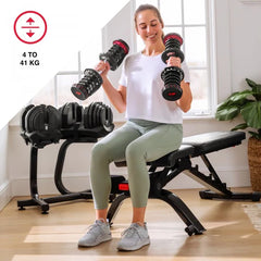 Single - Bowflex SelecTech 1090I Adjustable Dumbbell, 4Kg to 41Kg