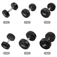 2.5KG - Harley Fitness TPU Commercial Rubber Round Dumbbells 2.5 to 50 kg - (Sold as Pair)