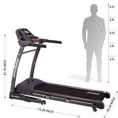 Sparnod Fitness, (2.75 HP DC Motor) Auto Incline Treadmill with heart rate Sensor, STH-5300